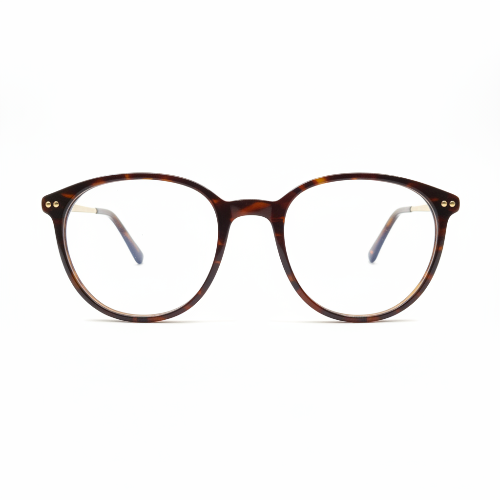 Tortoise shell round eyeglasses classic vintage frame