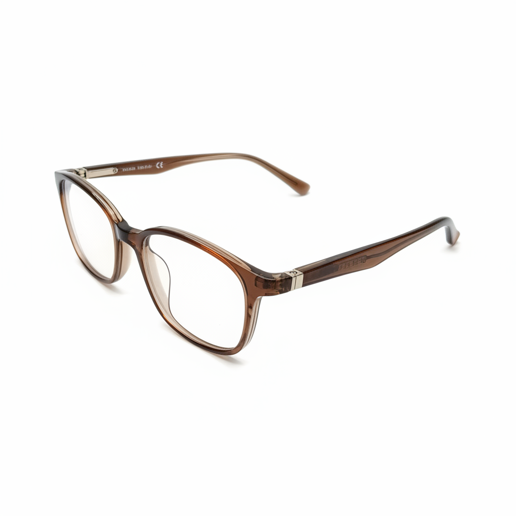 Kids translucent brown eyeglasses - side view
