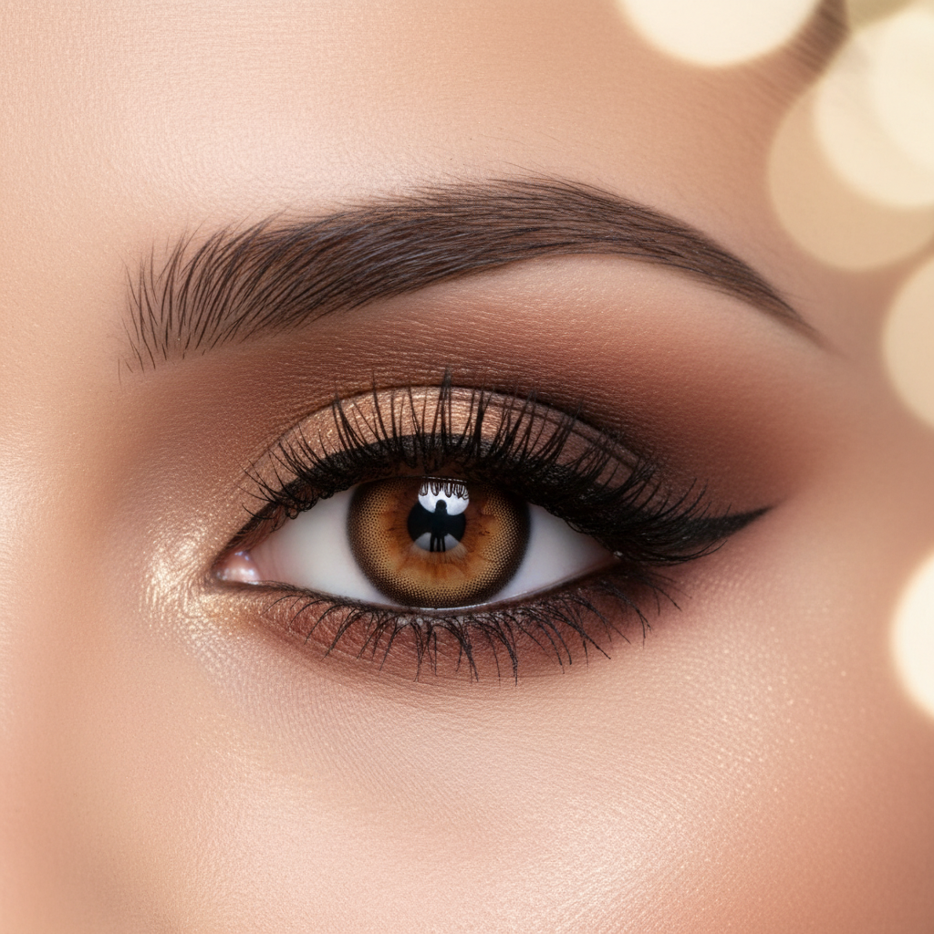 Bella Elite Wild Honey Contact Lenses on eye