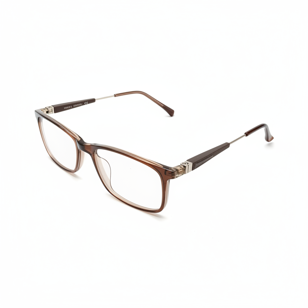Kids translucent brown eyeglasses - angle view