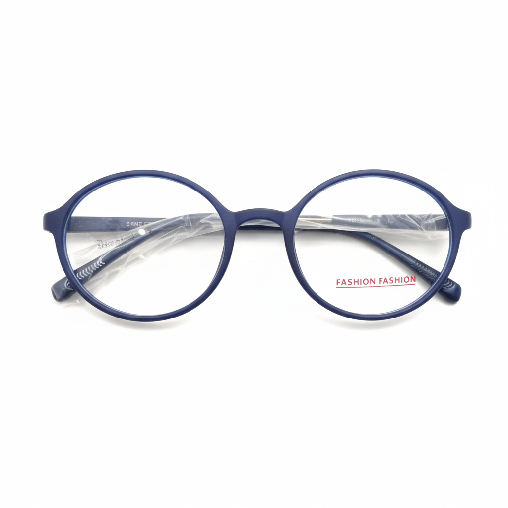 Kids navy round eyeglasses - front view