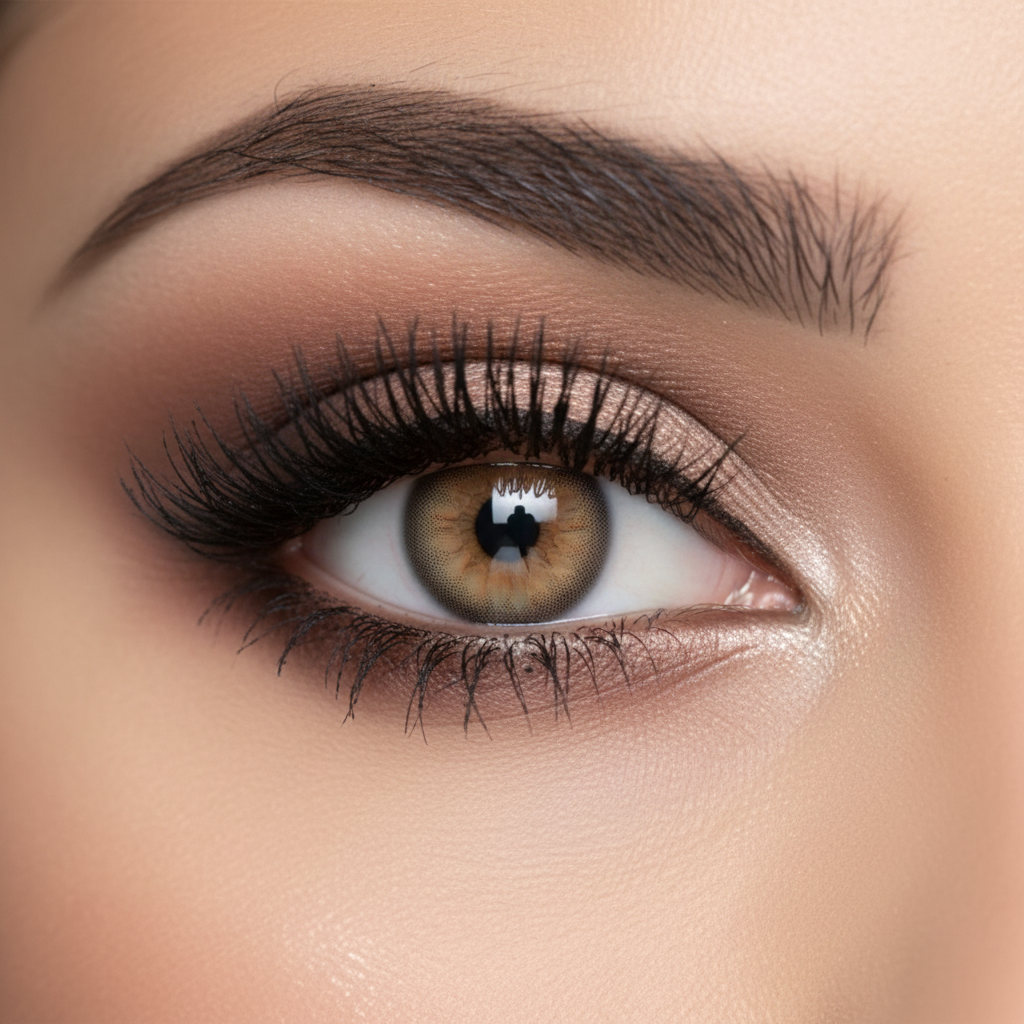 Bella Elite Sandy Grey Contact Lenses on eye