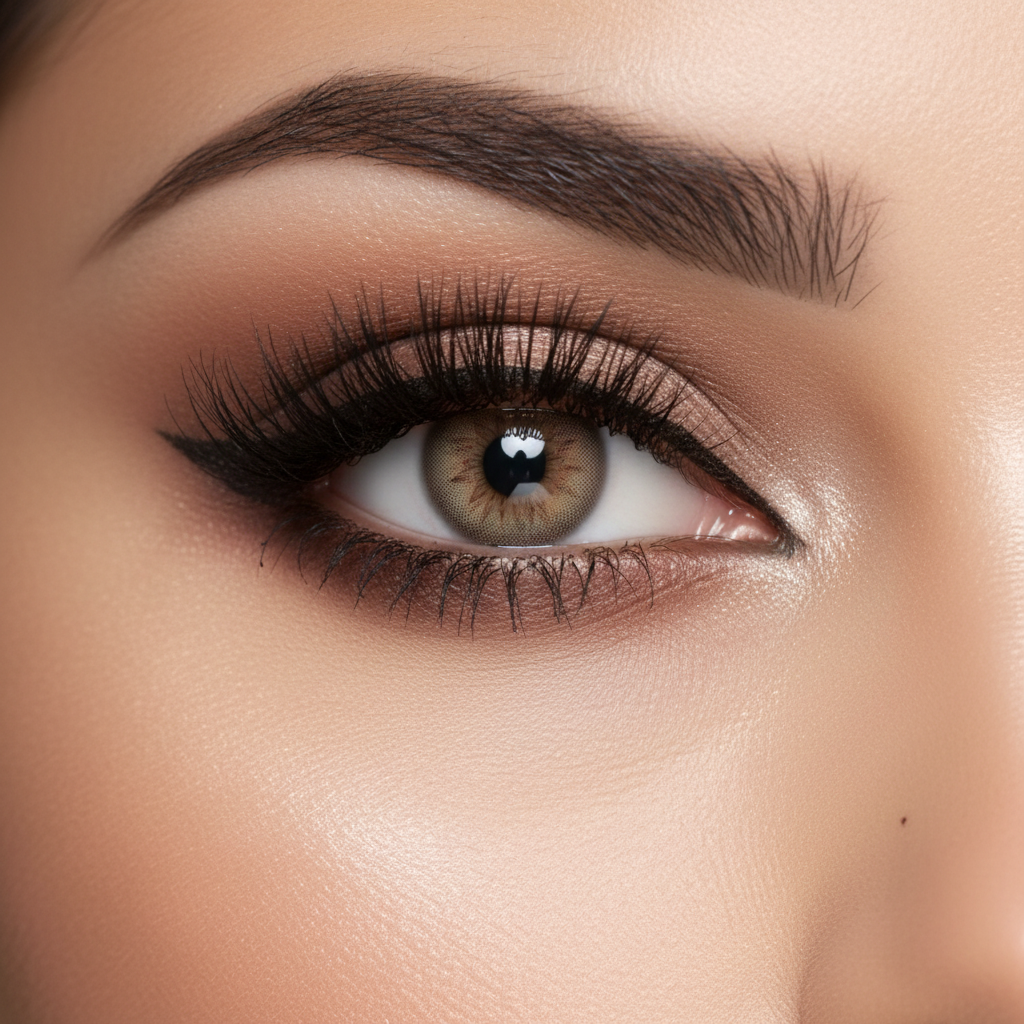 Bella Elite Grey Beige Contact Lenses on eye