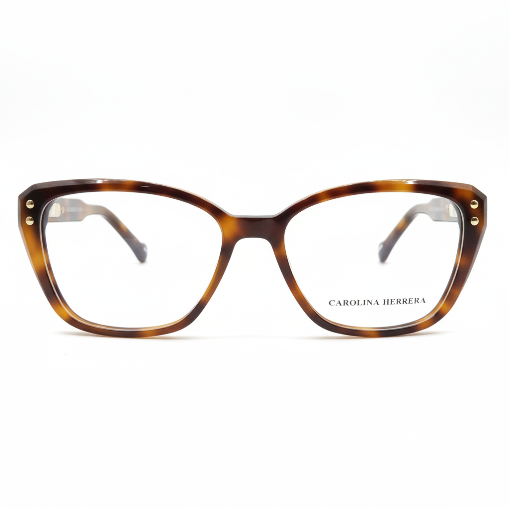 Carolina Herrera tortoise shell eyeglasses front view