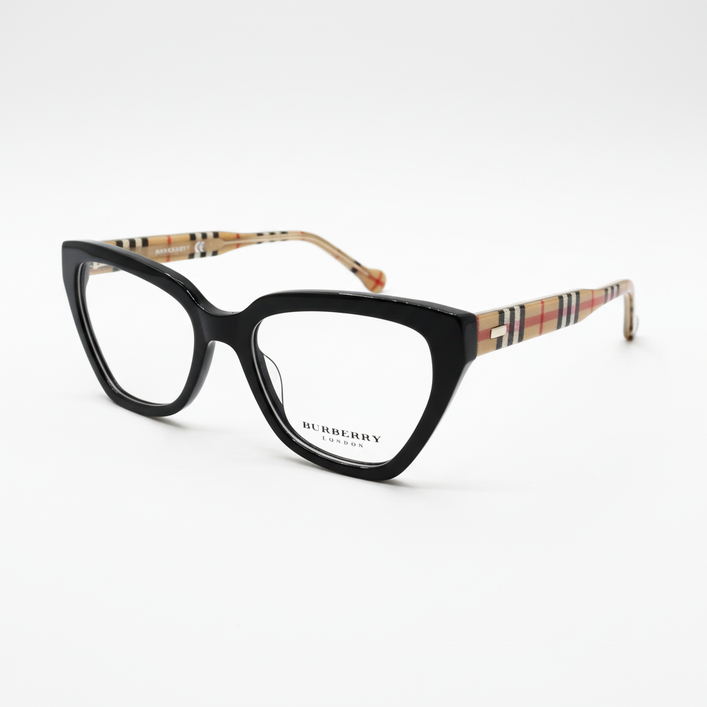 Burberry eyeglasses three-quarter view