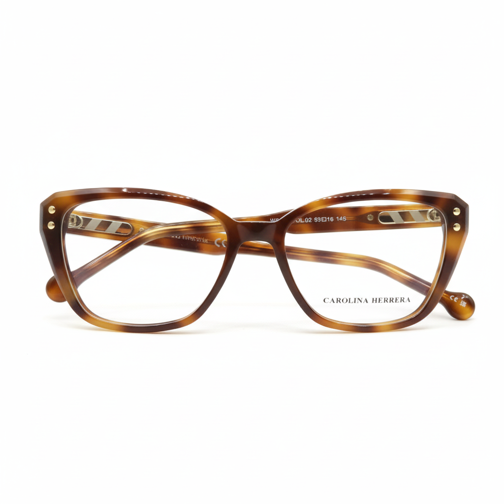 Carolina Herrera tortoise shell eyeglasses front view