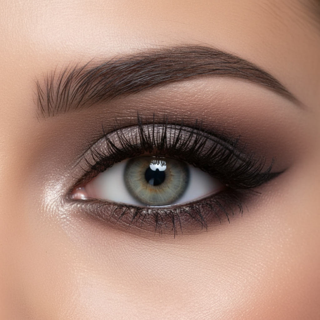 Bella Elite Mint Grey Contact Lenses on eye