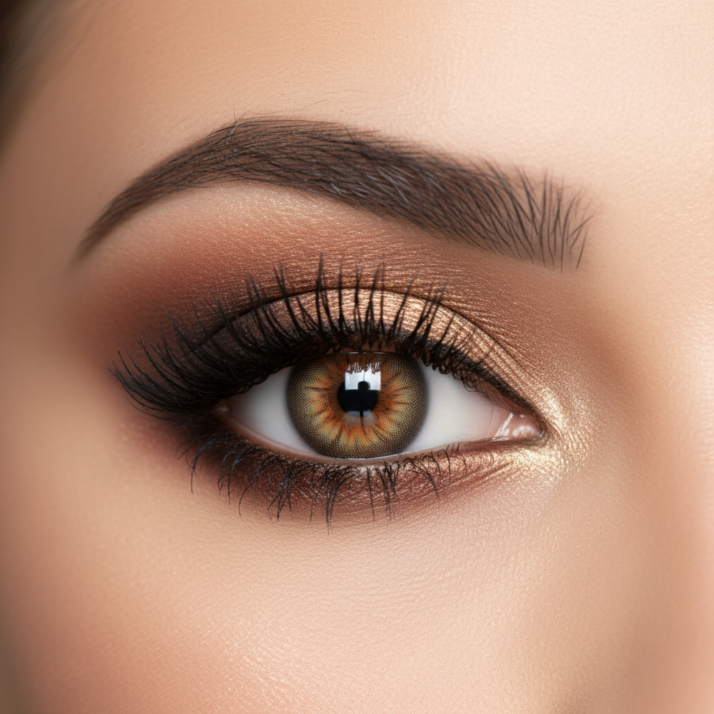 Bella Elite Amber Grey Contact Lenses on eye