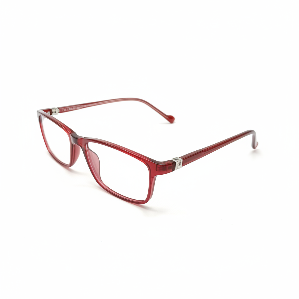 Kids red burgundy eyeglasses - side view